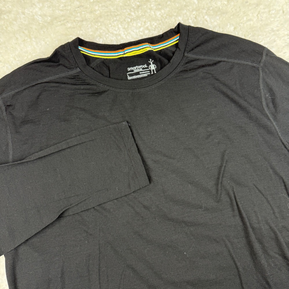 Smartwool Merino 150 Shirt Mens L Black Long Sleeve Base Layer Activewear